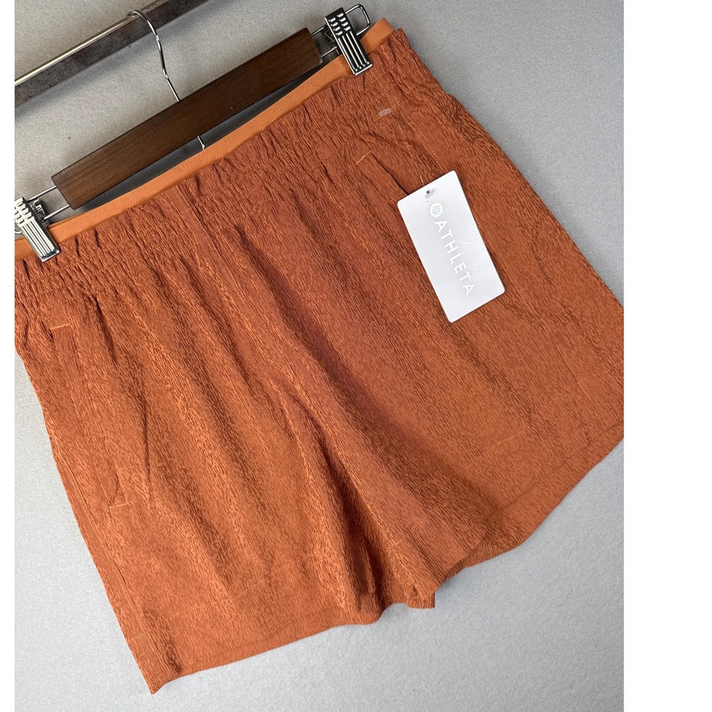 Athleta Echo Short Size 8 Burnt Orange Quick‎ Drying Breathable Packable NWT $79